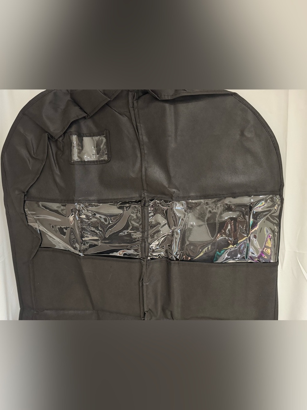 Two Black Hanging Garment Bags With Mesh Pockets. - Picture 4 of 14